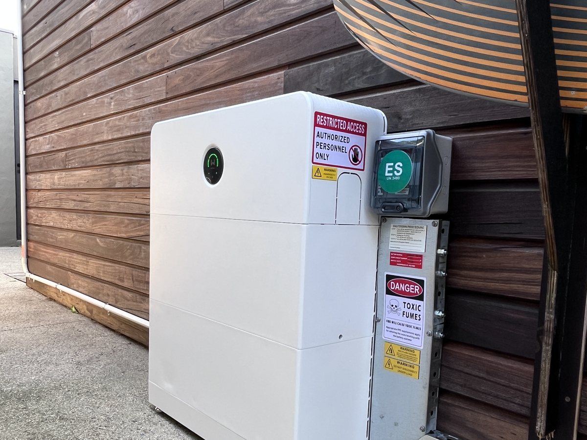 Home battery storage unit installed by Sulex Electrics, Torquay